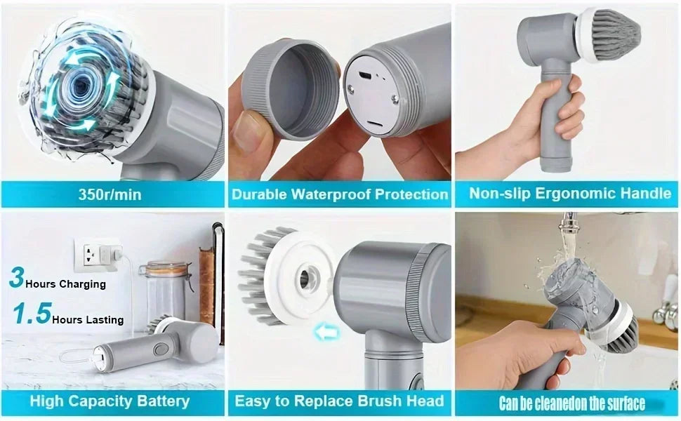 SpinClean Pro 360 – Cordless Electric Scrubber