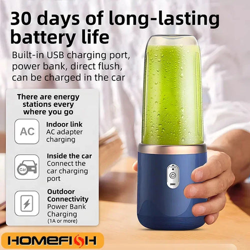 On-The-Go Blender Bottle | 6-Blade USB Rechargeable